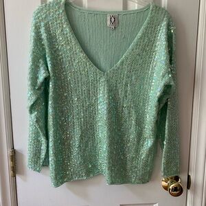 Mint Sequin Women's Sweater